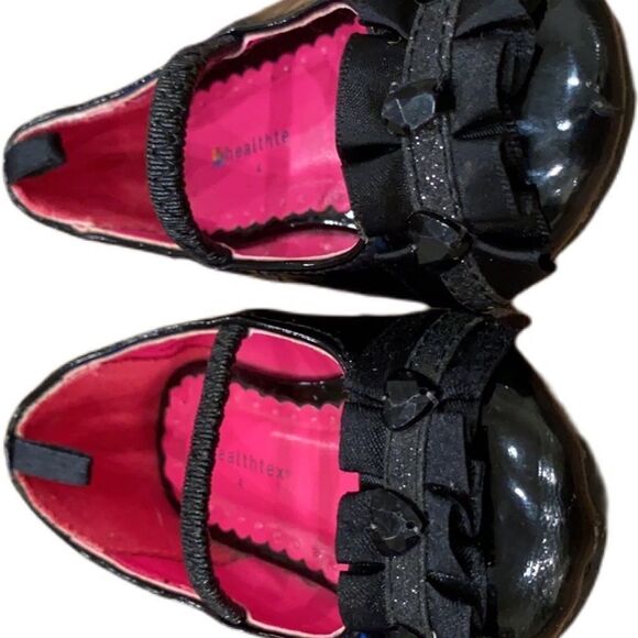 Healthex Dress Shoe Toddler black patent leather slip on jeweled Size 4 - Picture 10 of 12